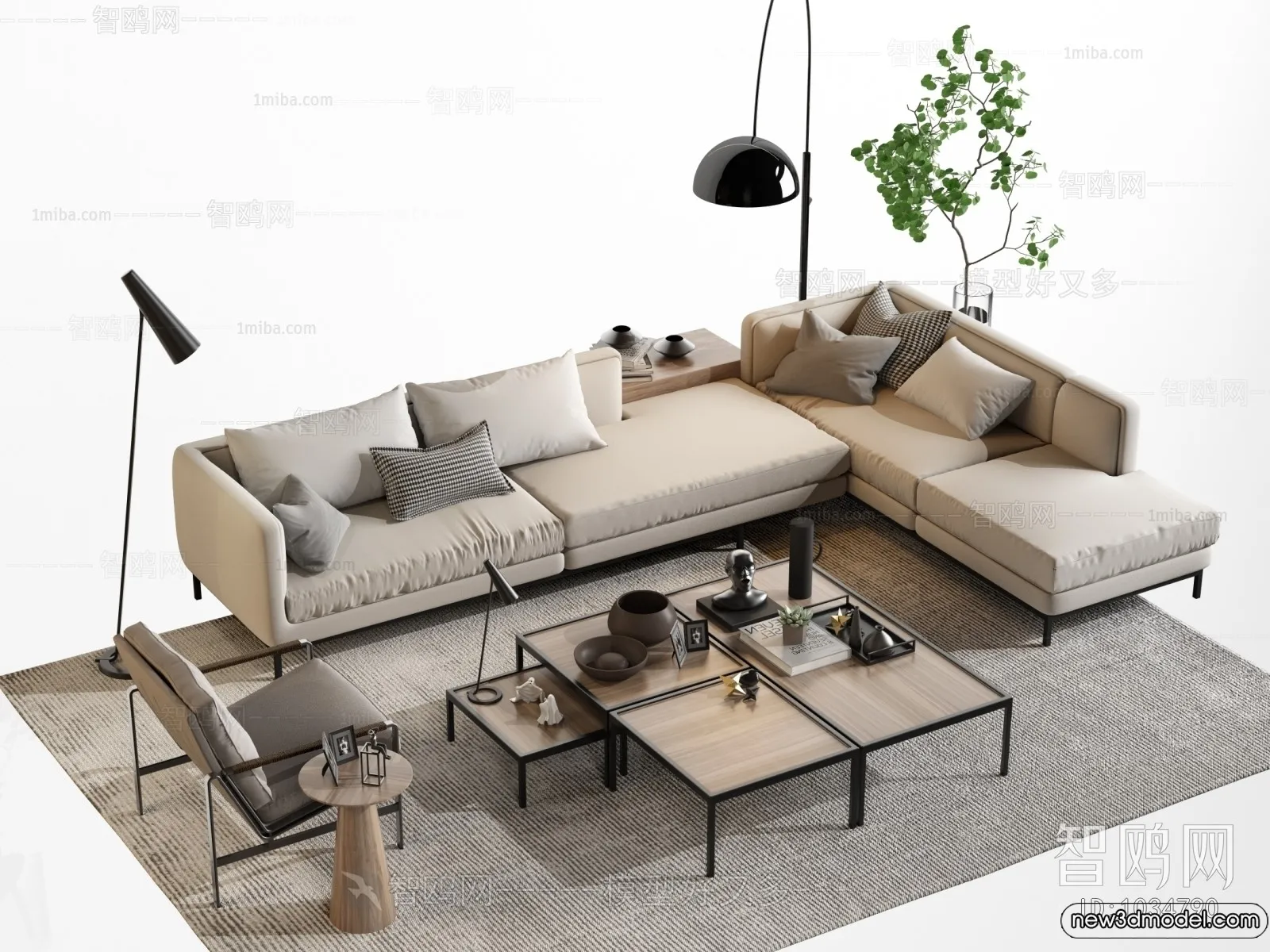 Sofa 3D Models – 3D Furniture for Living Room – 3D Interior – 061