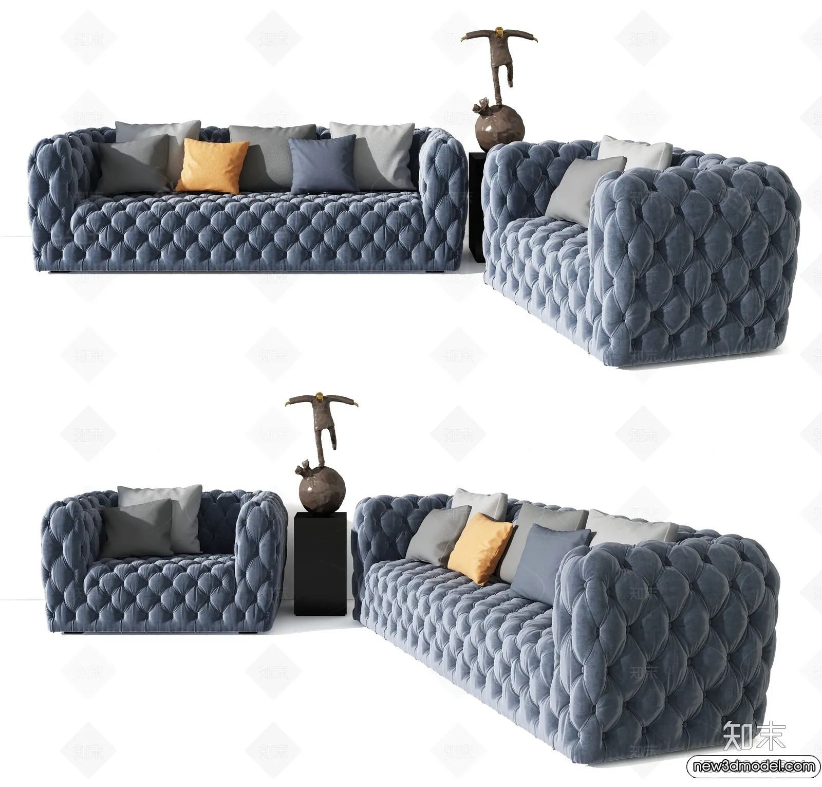 Sofa 3D Models – 3D Furniture for Living Room – 3D Interior – 074