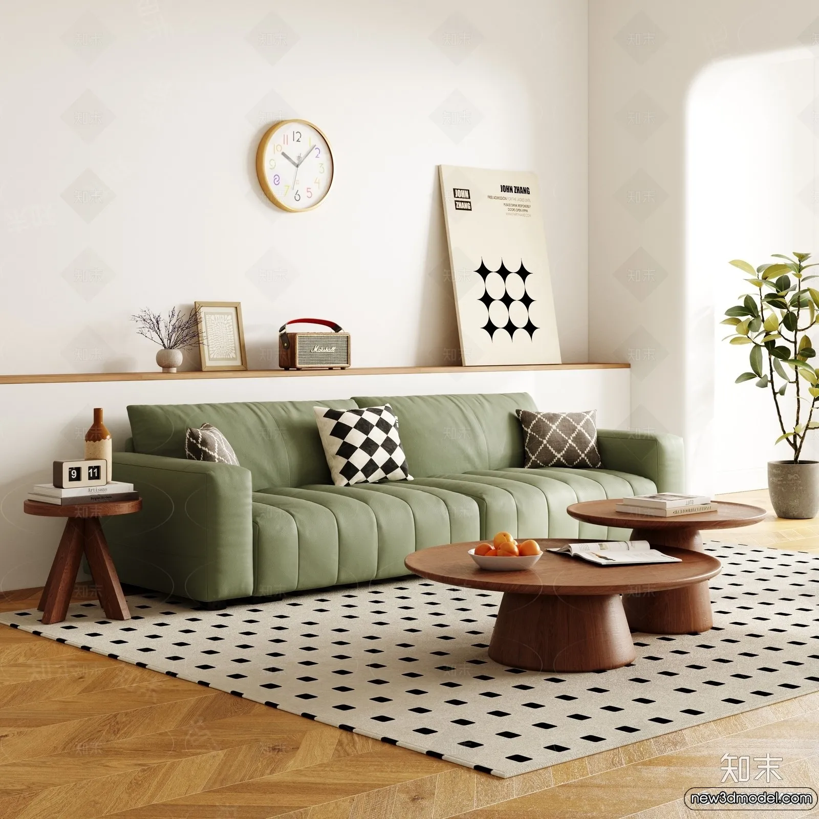 Sofa 3D Models – 3D Furniture for Living Room – 3D Interior – 077