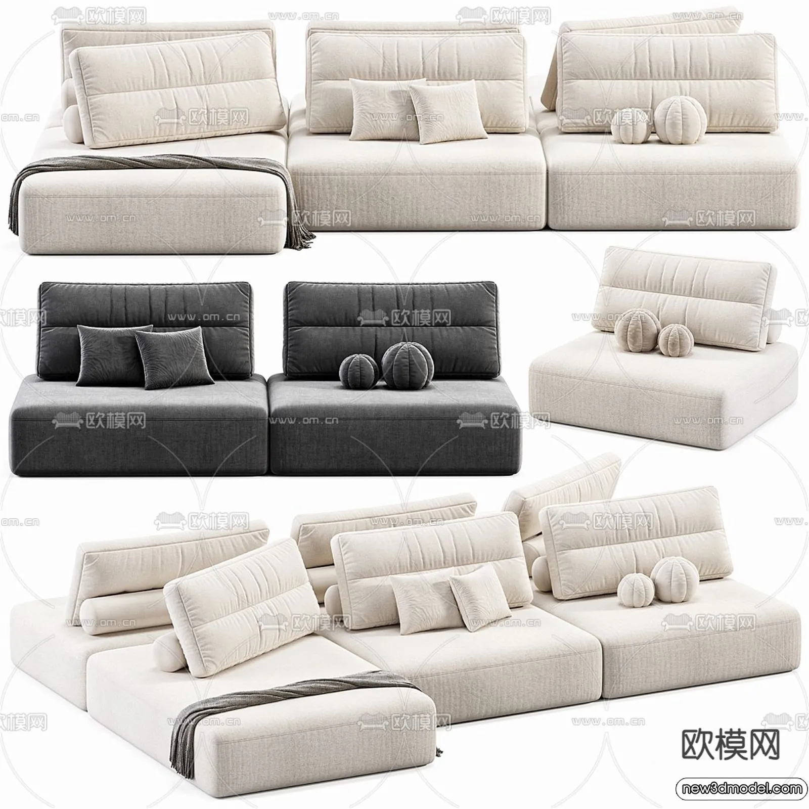 Sofa 3D Models – 3D Furniture for Living Room – 3D Interior – 085