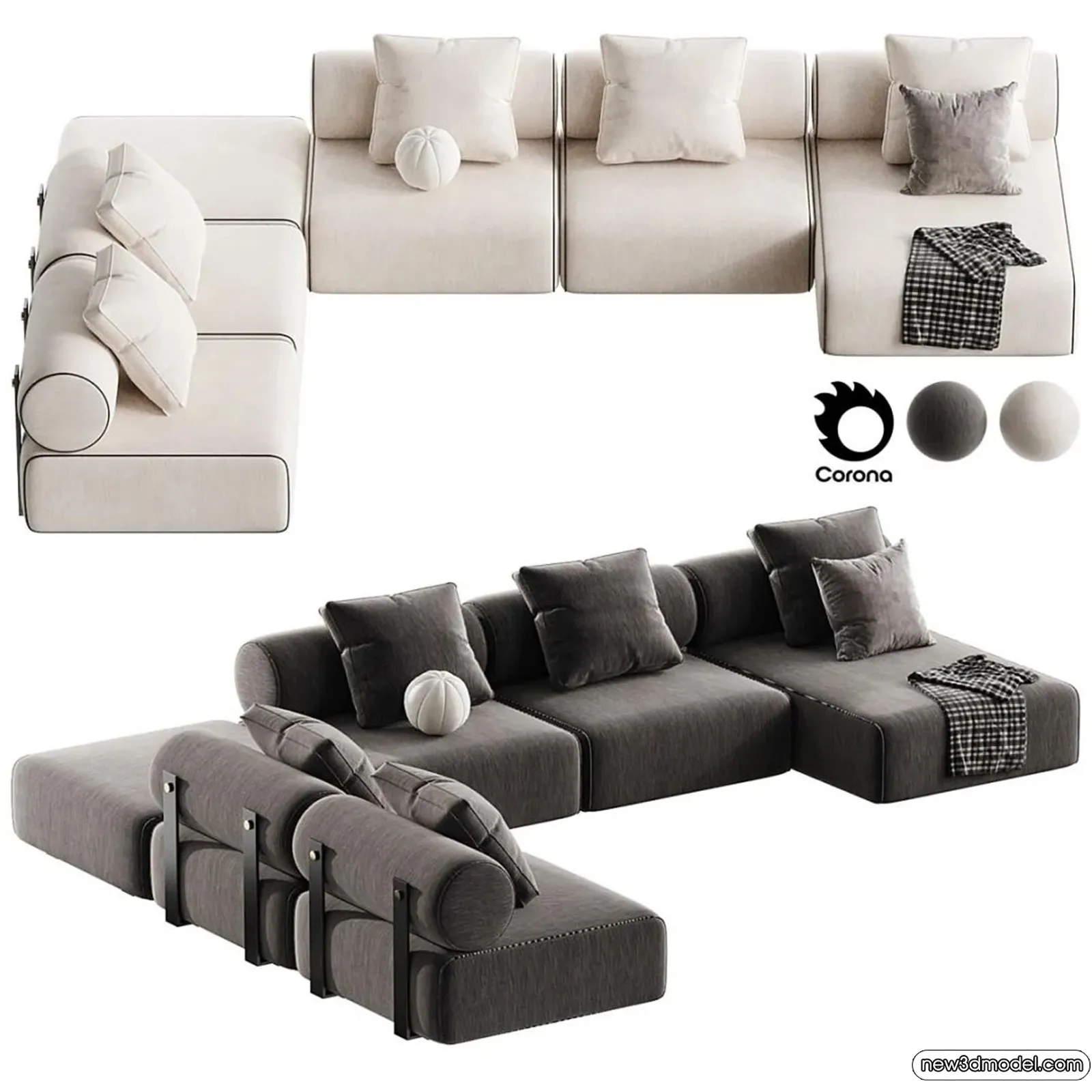 Sofa 3D Models – 3D Furniture for Living Room – 3D Interior – 104