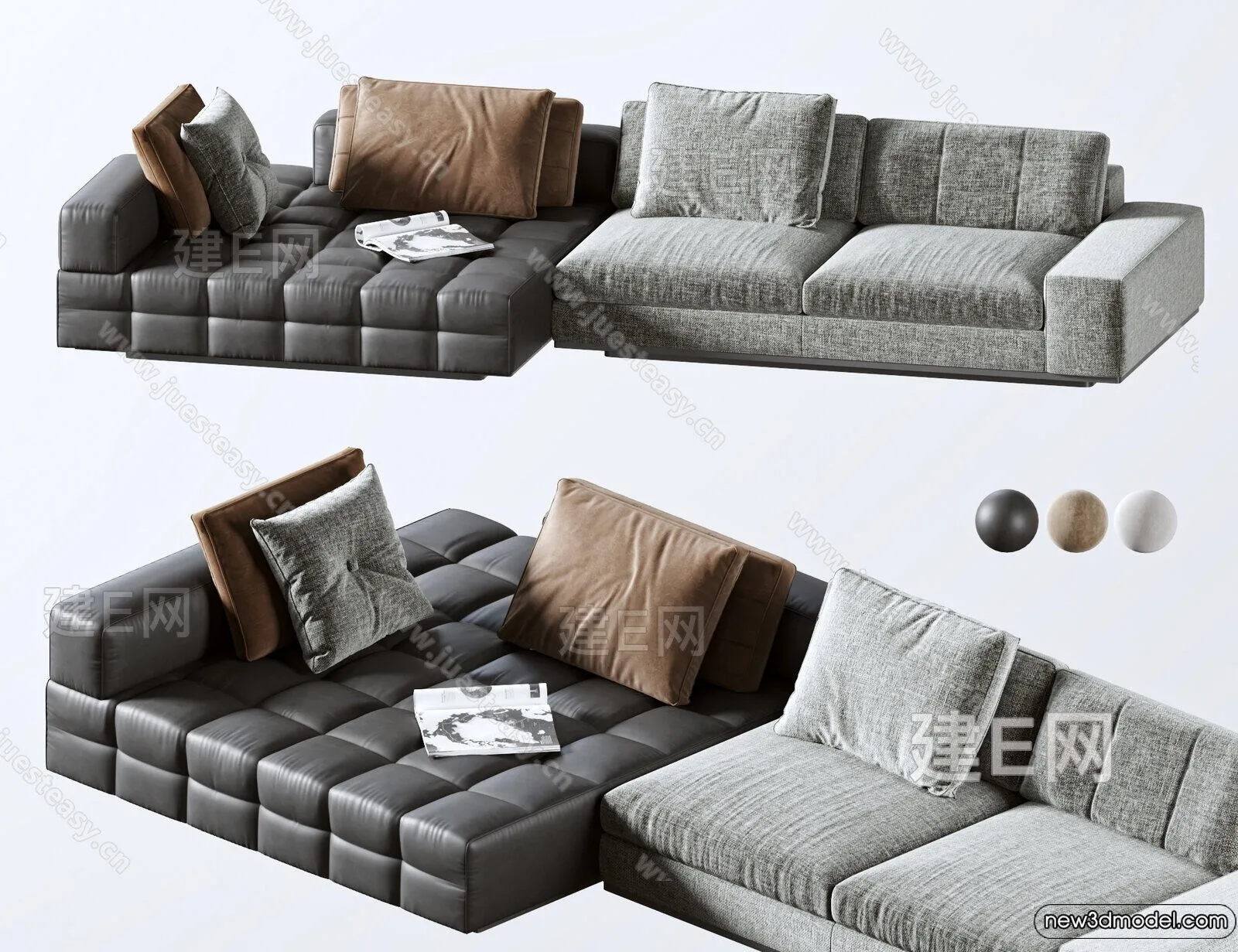 Sofa 3D Models – 3D Furniture for Living Room – 3D Interior – 107