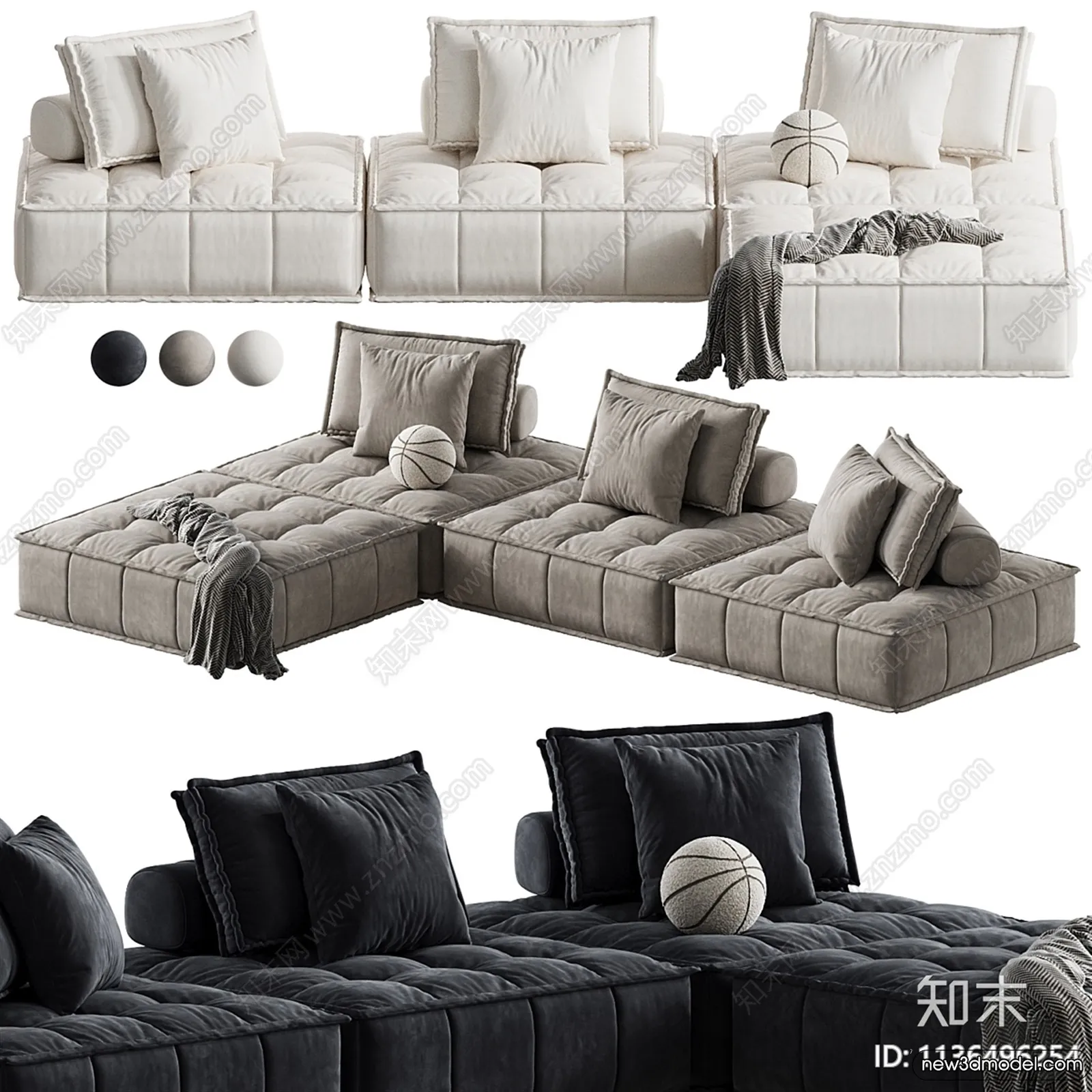 Sofa 3D Models – 3D Furniture for Living Room – 3D Interior – 120