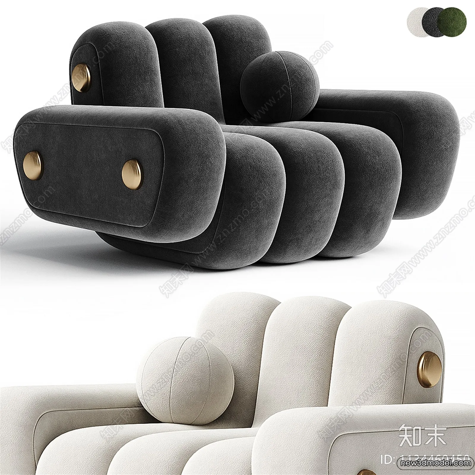 Sofa 3D Models – 3D Furniture for Living Room – 3D Interior – 196