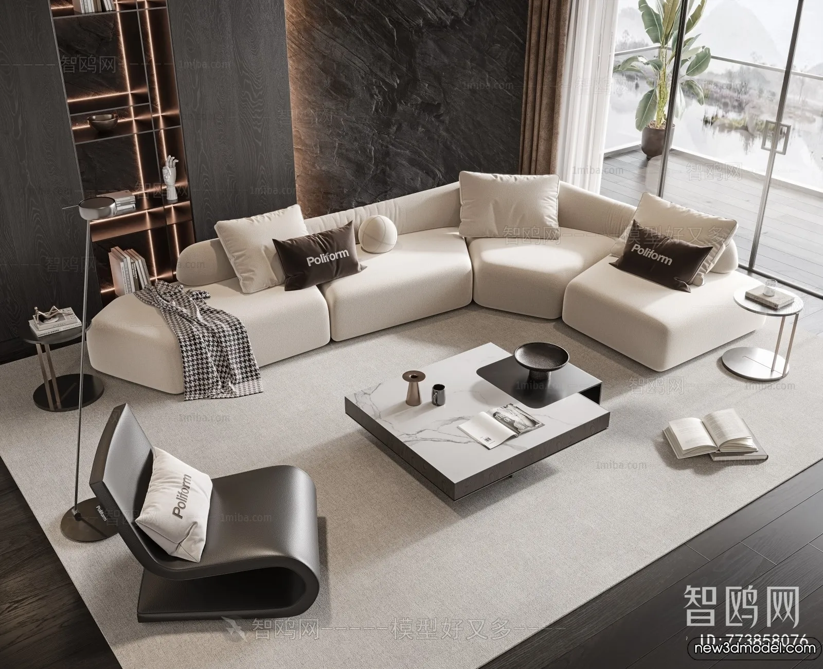 Sofa 3D Models – 3D Furniture for Living Room – 3D Interior – 258