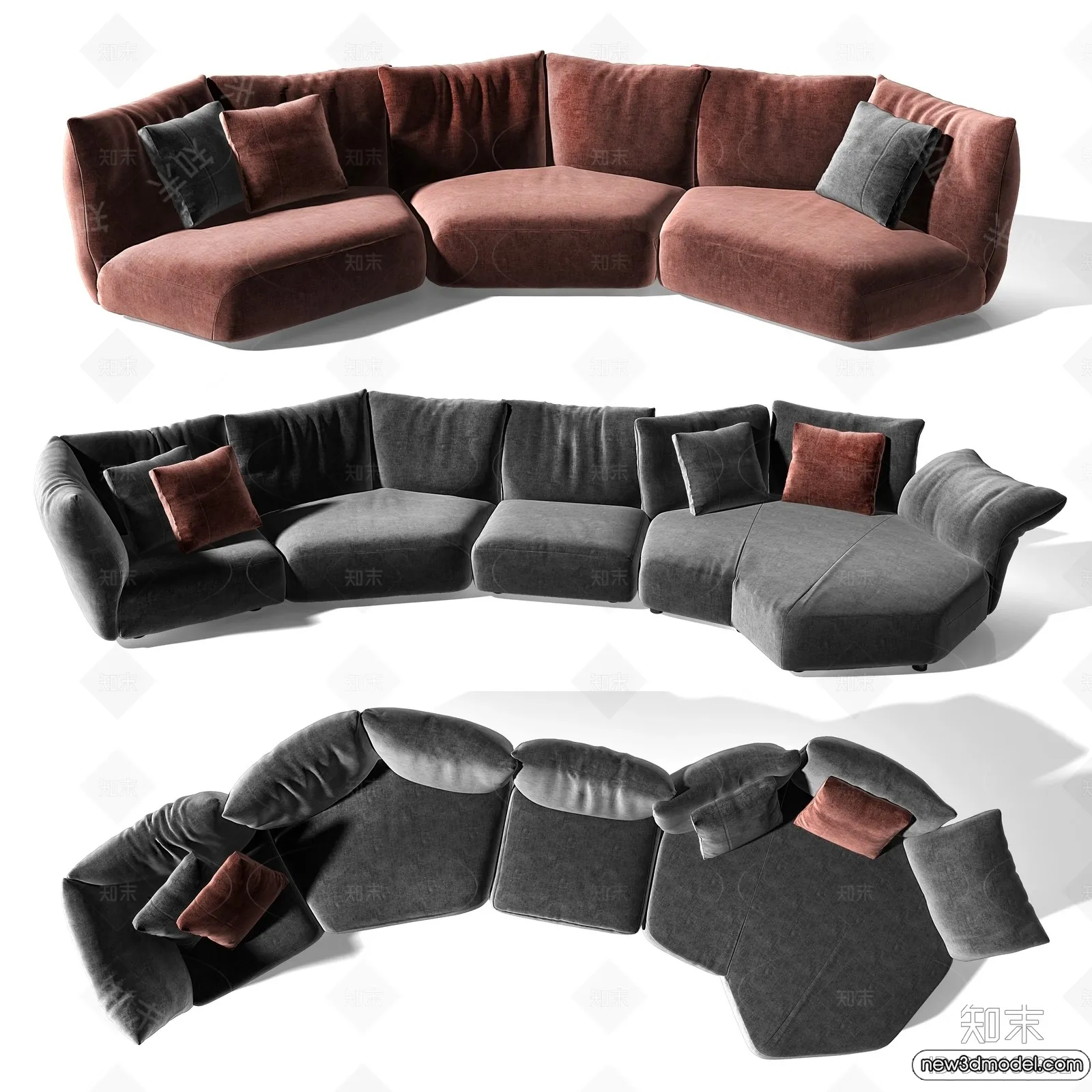 Sofa 3D Models – 3D Furniture for Living Room – 3D Interior – 276