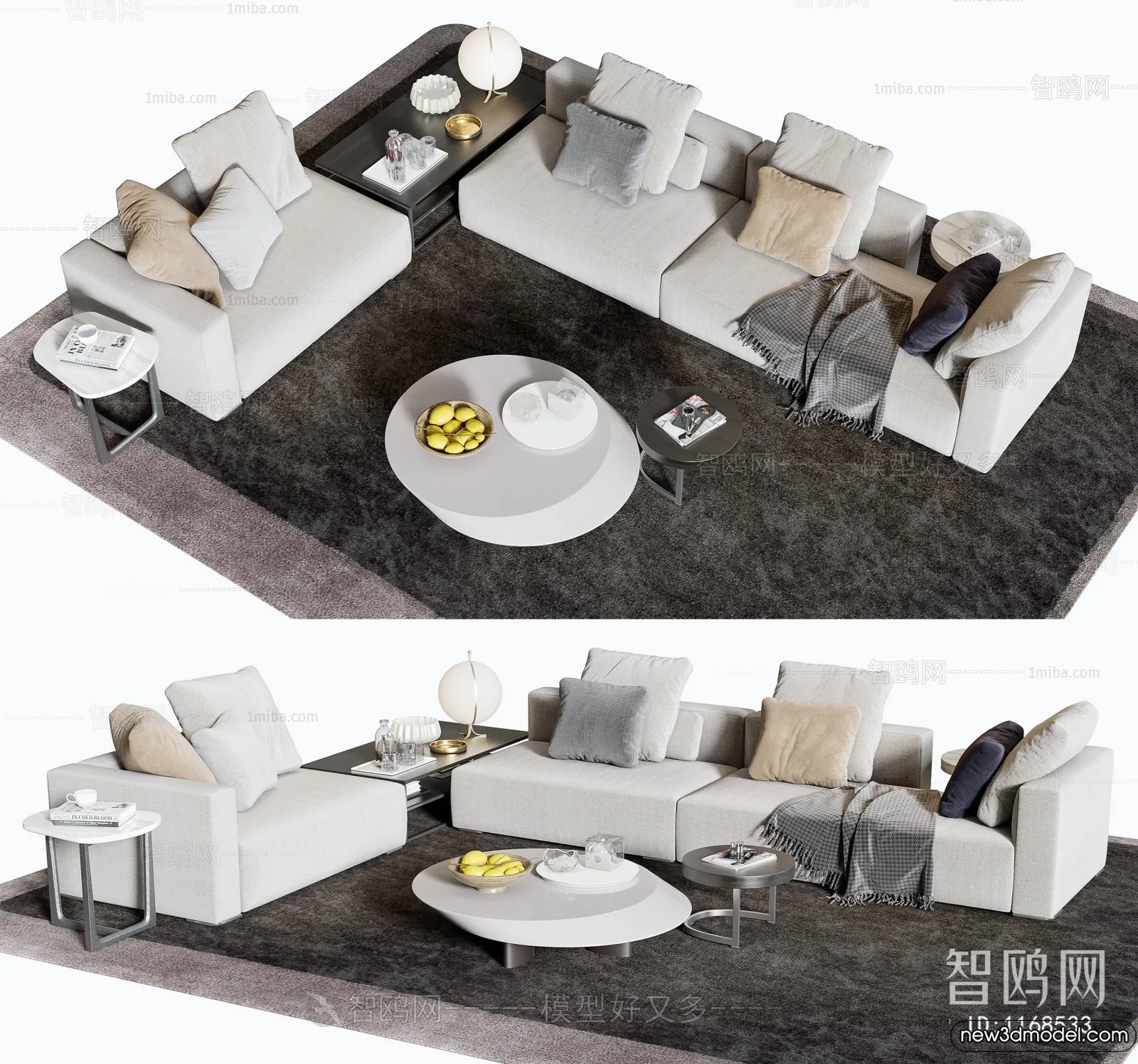 Sofa 3D Models – 3D Furniture for Living Room – 3D Interior – 290