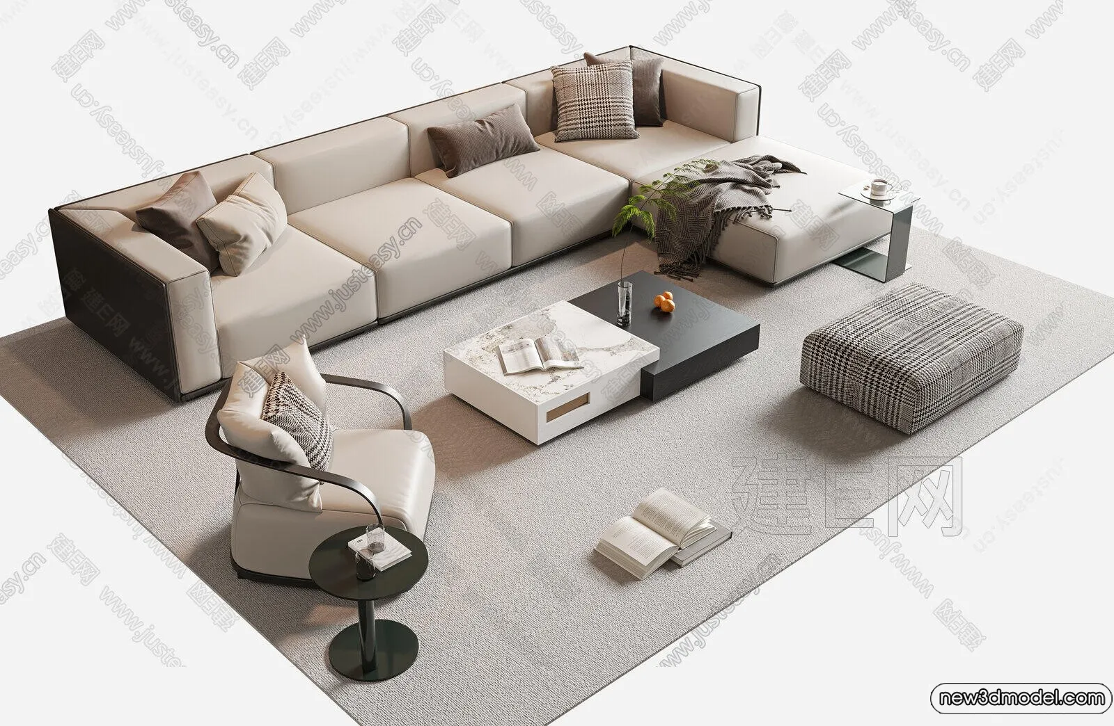 Sofa 3D Models – 3D Furniture for Living Room – 3D Interior – 291