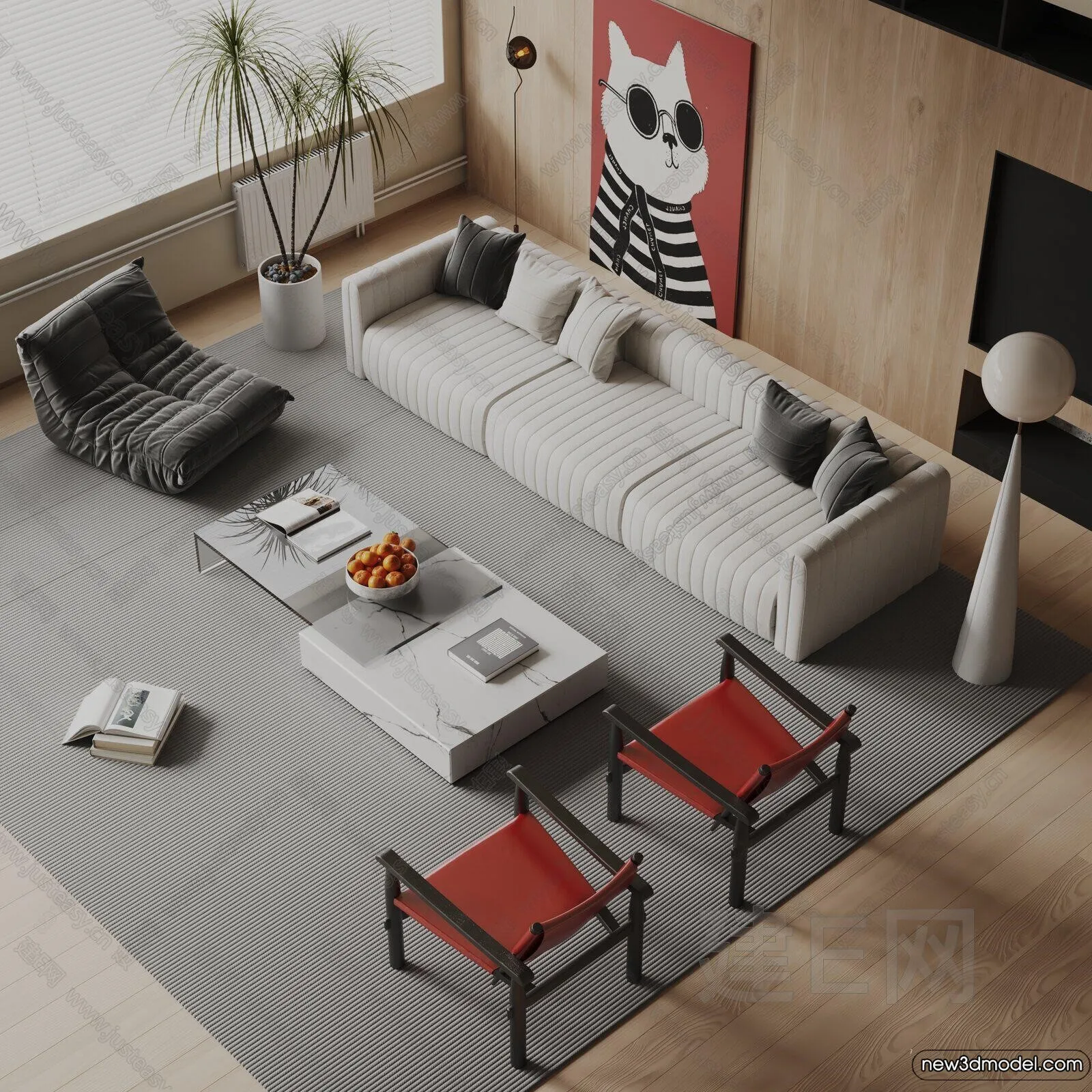 Sofa 3D Models – 3D Furniture for Living Room – 3D Interior – 292