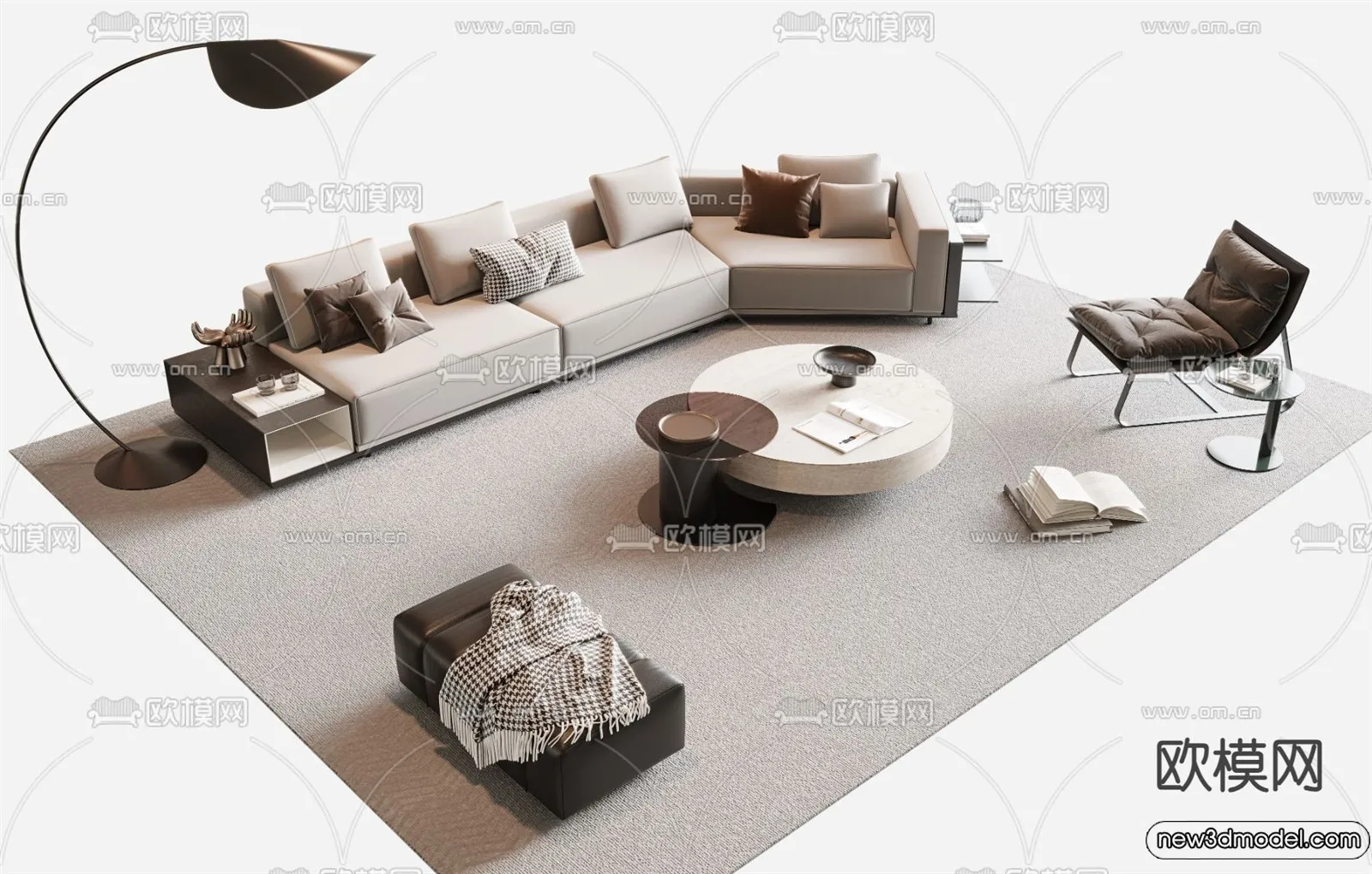 Sofa 3D Models – 3D Furniture for Living Room – 3D Interior – 296