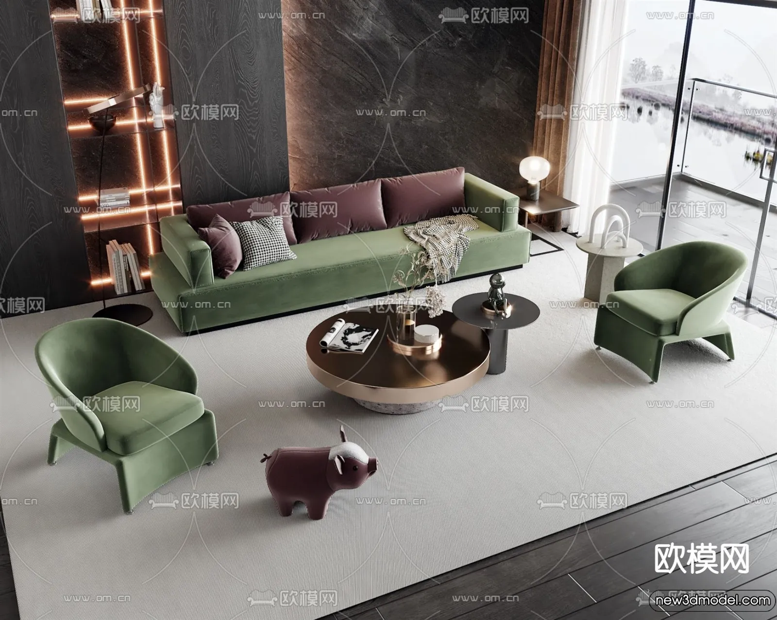 Sofa 3D Models – 3D Furniture for Living Room – 3D Interior – 297