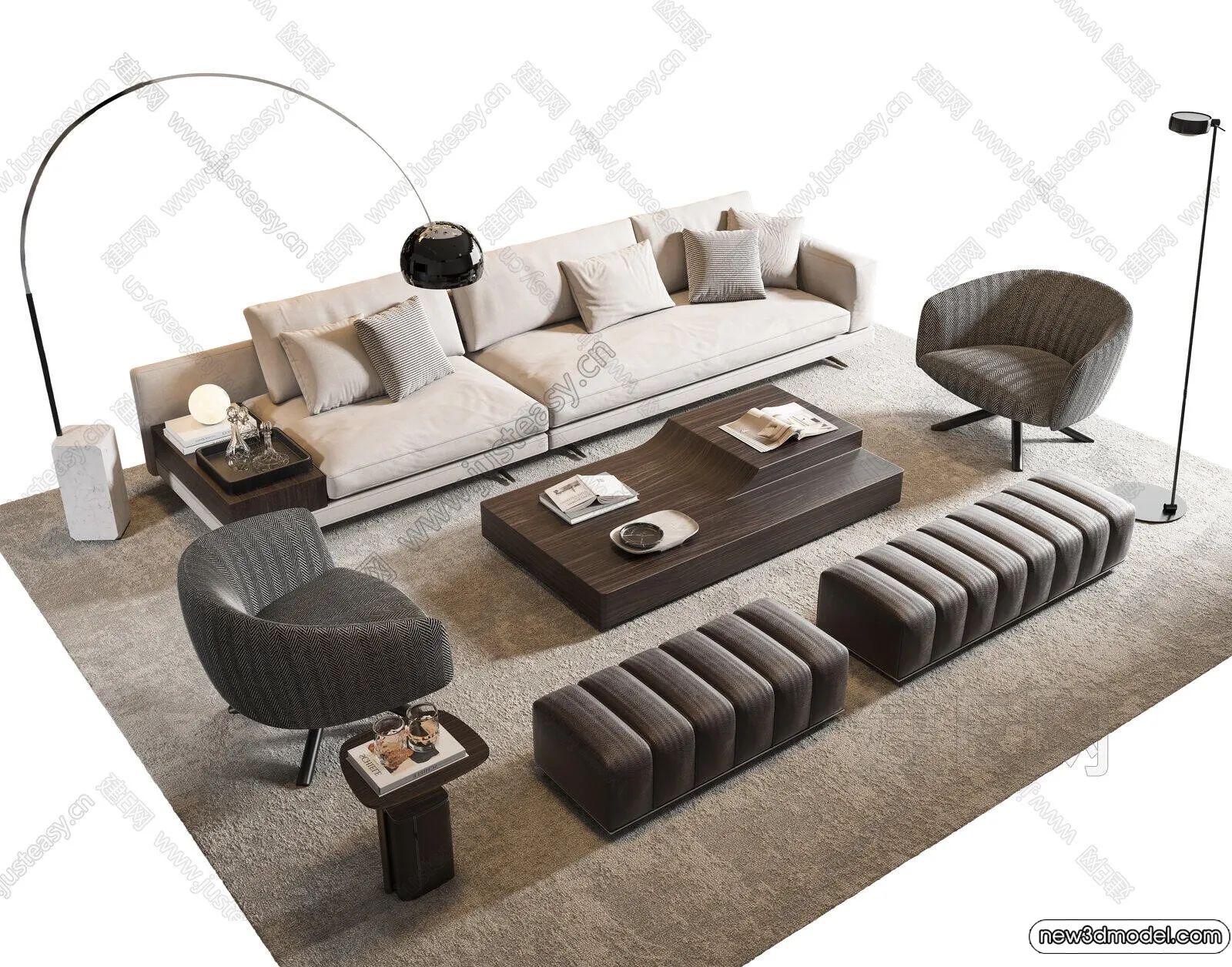 Sofa 3D Models – 3D Furniture for Living Room – 3D Interior – 298