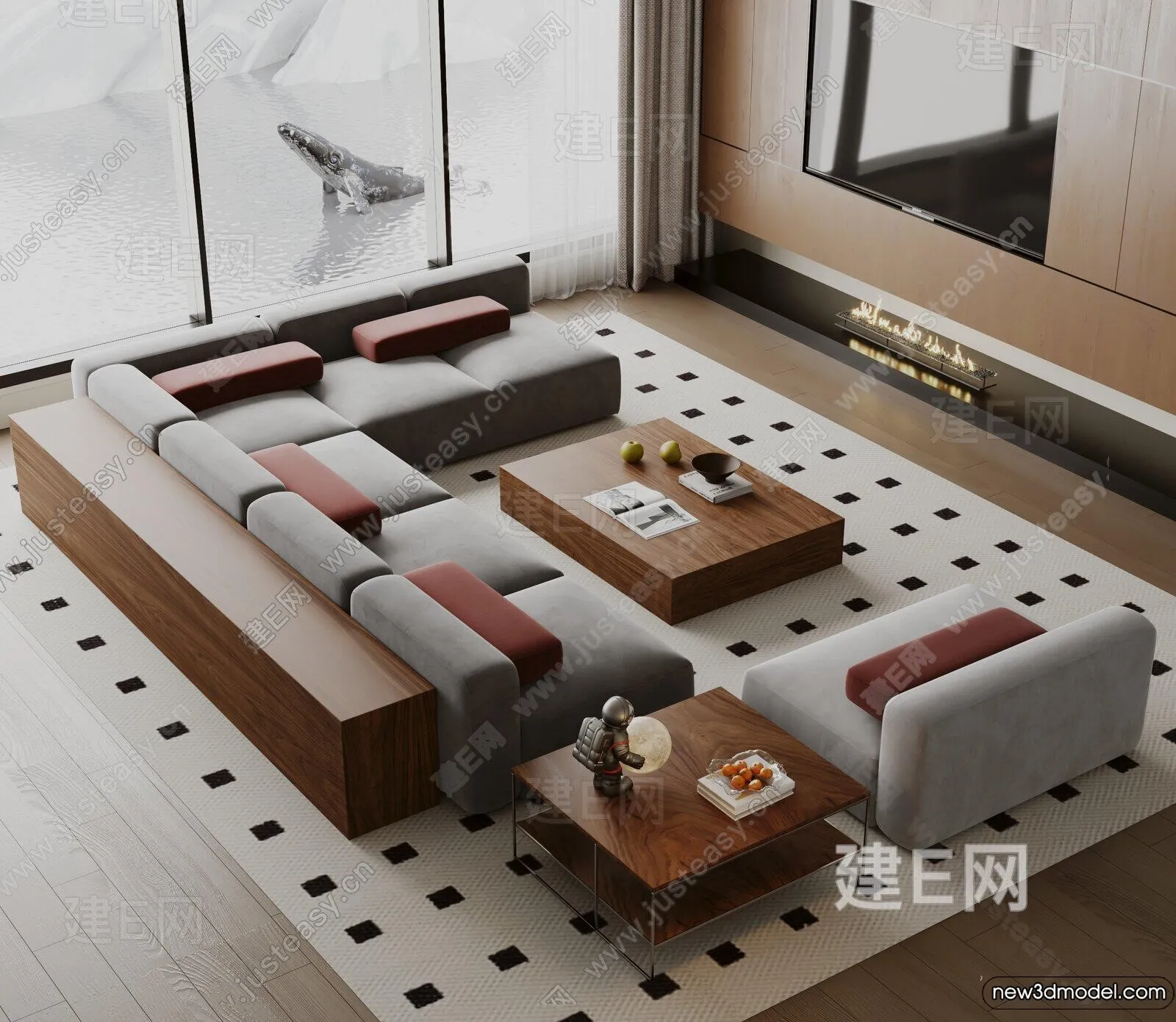 Sofa 3D Models – 3D Furniture for Living Room – 3D Interior – 302