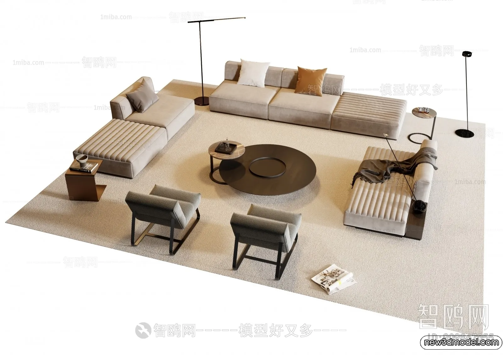 Sofa 3D Models – 3D Furniture for Living Room – 3D Interior – 305