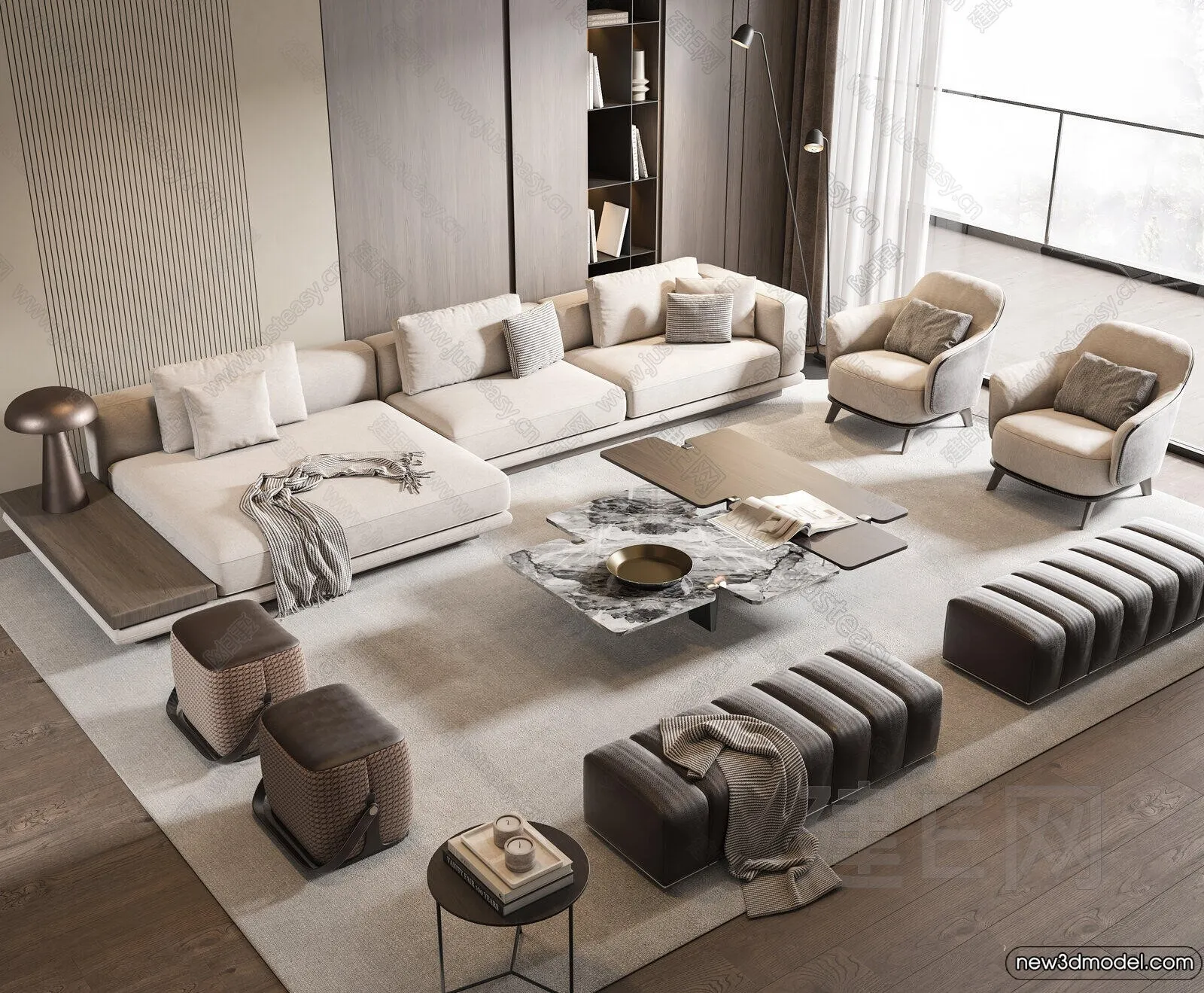 Sofa 3D Models – 3D Furniture for Living Room – 3D Interior – 317