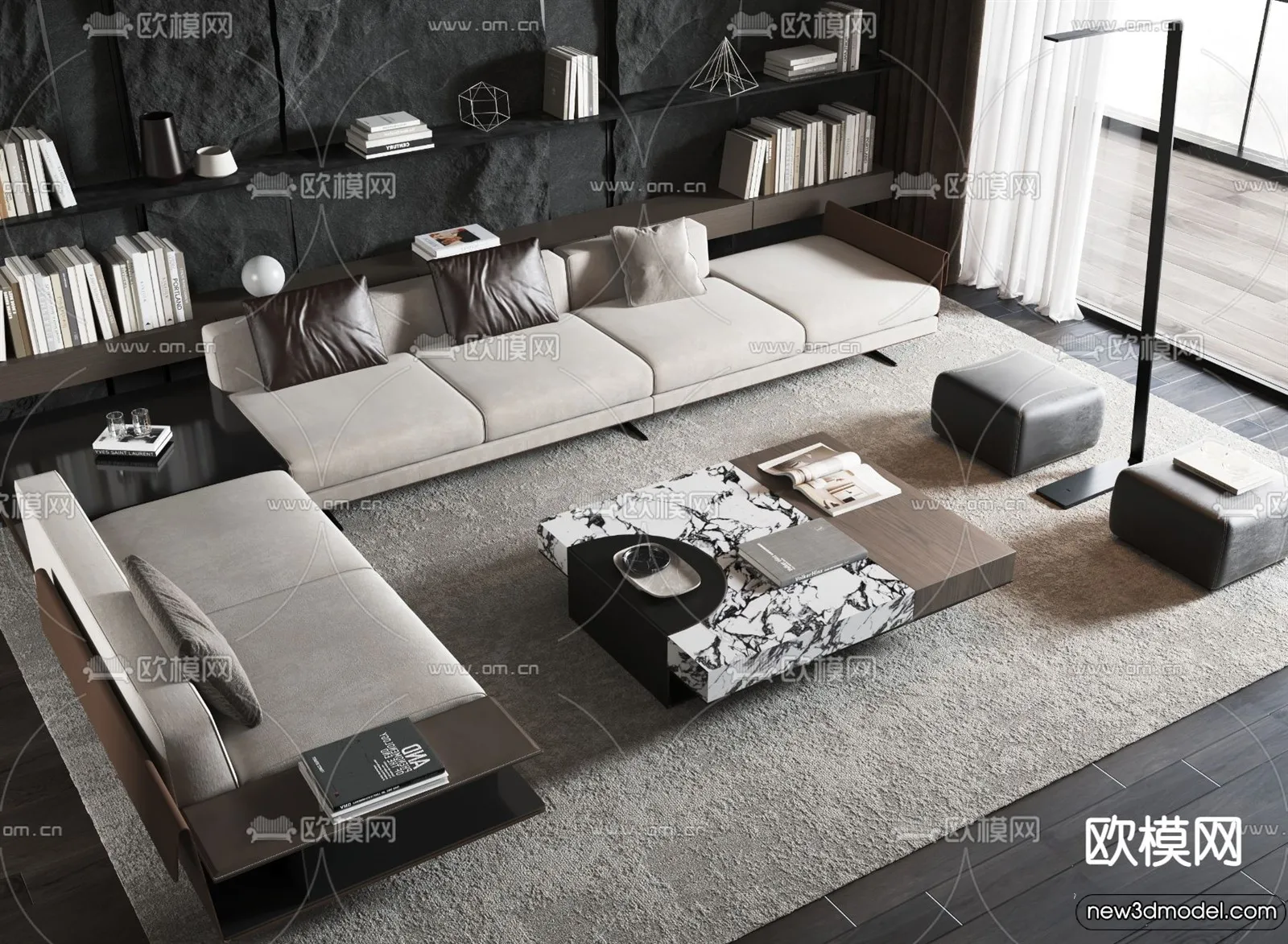 Sofa 3D Models – 3D Furniture for Living Room – 3D Interior – 326