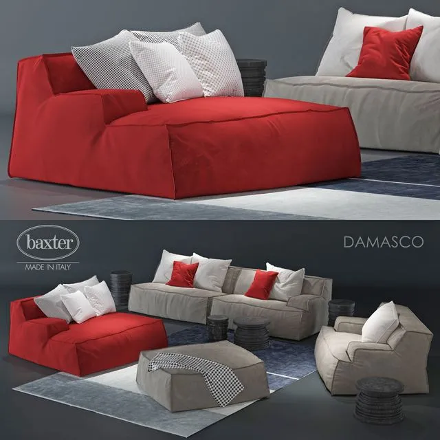 sofa and armchair Baxter Damasco 3dsMax Model