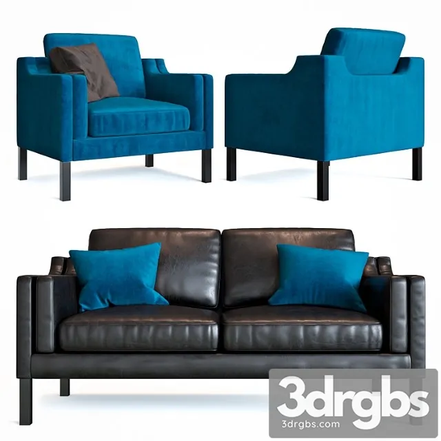 Sofa and armchair borge mogensen 2 3dsmax Download