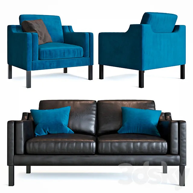Sofa and armchair BORGE MOGENSEN 3DSMax File