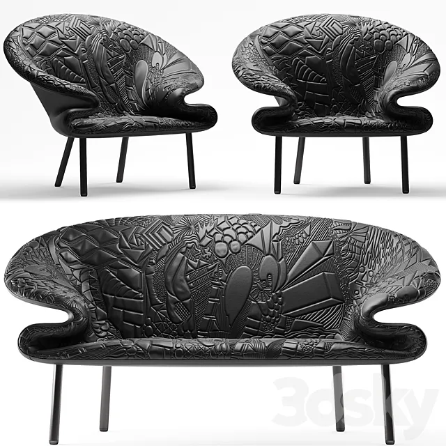 Sofa and armchair Doodle Moroso 3DSMax File