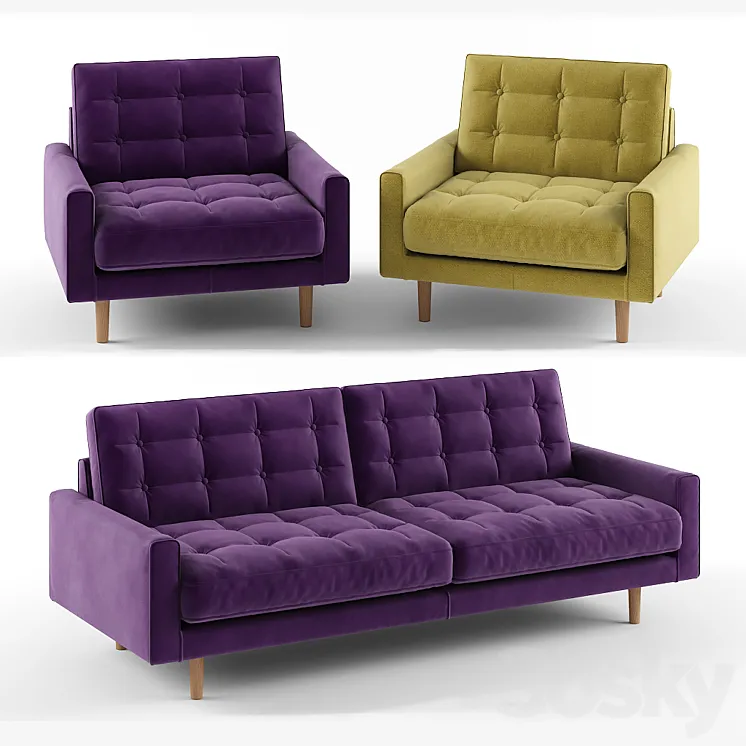 Sofa and armchair Fenner from Habitat 3DS Max