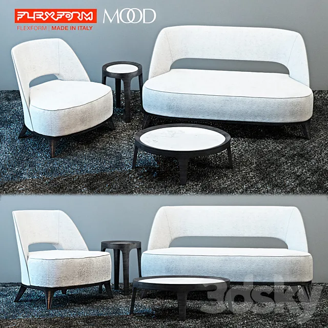 Sofa and armchair Flexform Ermione 3ds Max