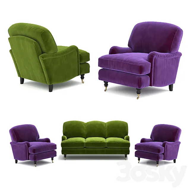 Sofa and armchair Lady May 3DSMax File
