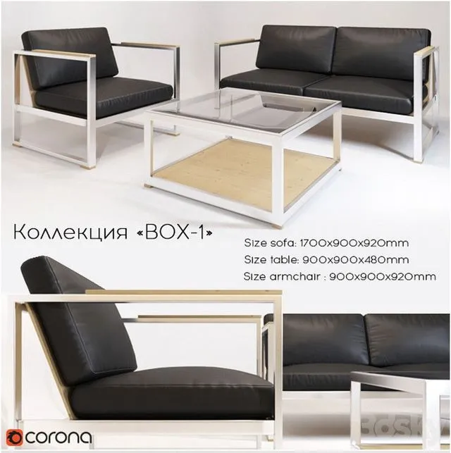 Sofa and armchair (Office furniture in the style of LOFT) 3dsMax Model