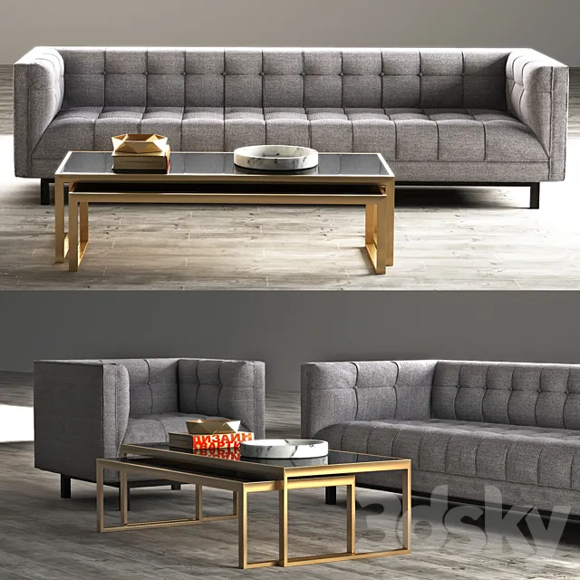Sofa and armchair RH MADISON UPHOLSTERED SOFA and CHAIR 3ds Max