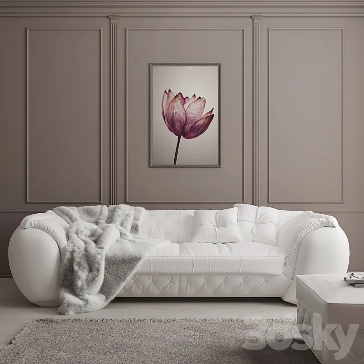 Sofa and ottoman Cortezari lapo 3DS Max