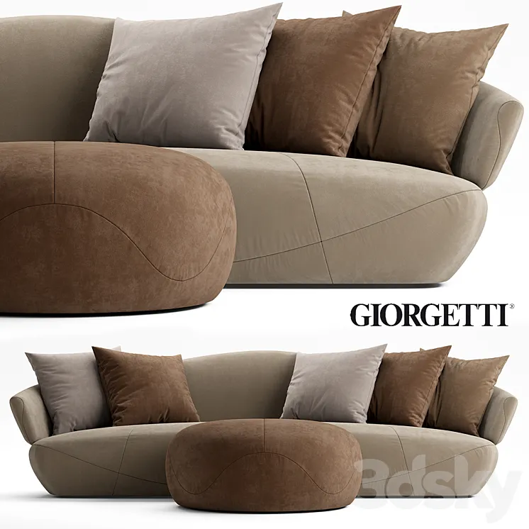 Sofa and pouf Giorgetti SOLEMYIDAESOLEMYIDAE 3DS Max