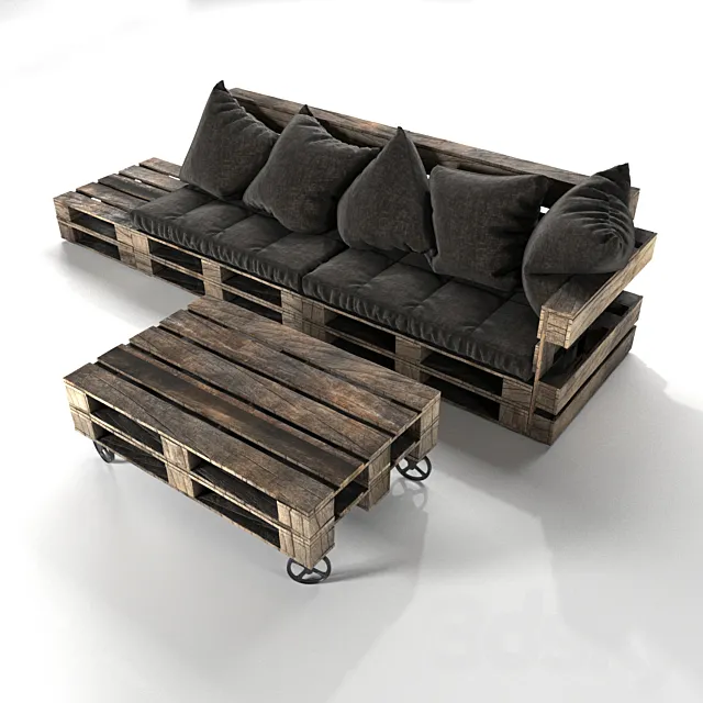 Sofa and table LOFT 3DS Max Model