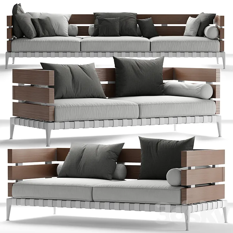 sofa Ansel (Flexform) by Antonio Citterio 3DS Max Model