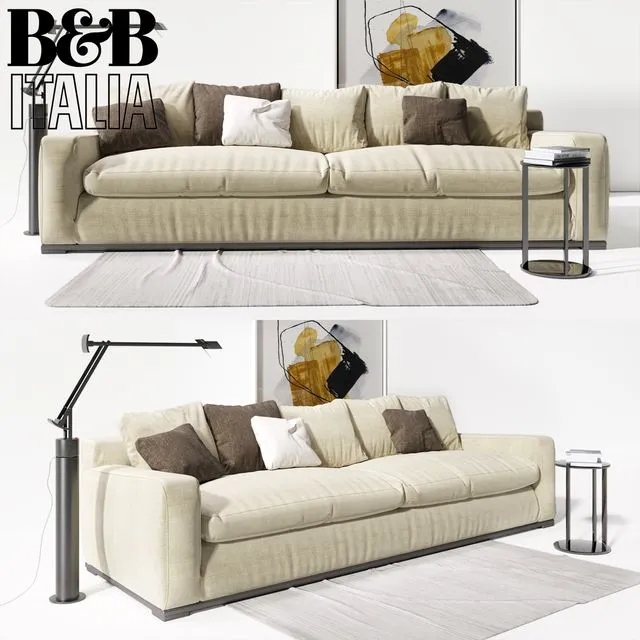 Sofa B & B Italia Imprimatur with pillows 3dsMax Model