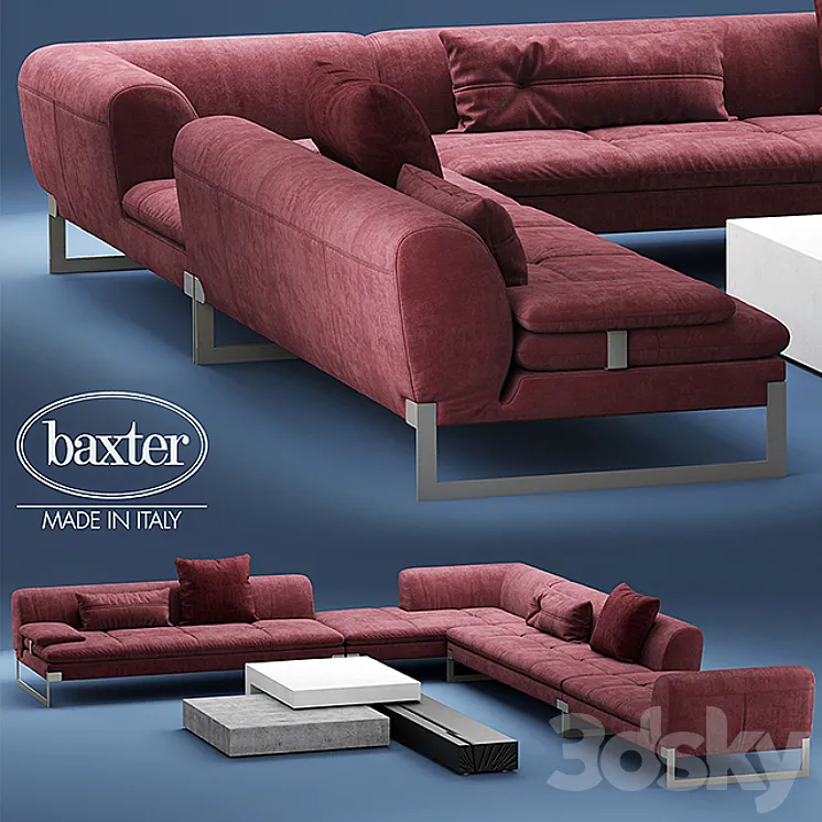 Sofa BAXTER VIKTOR Corner sectional leather sofa 3DS Max