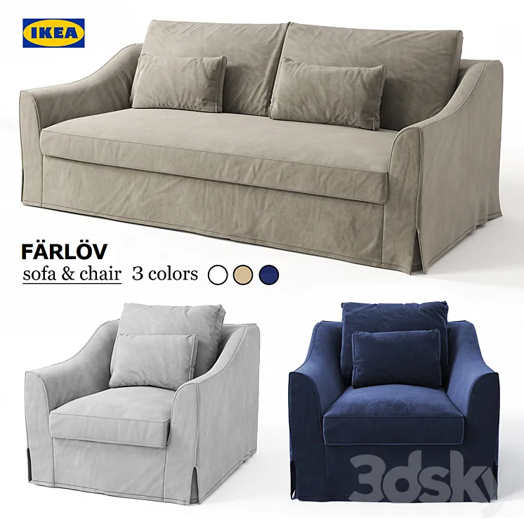 Sofa & chair Ikea FARLOV 3DS Max