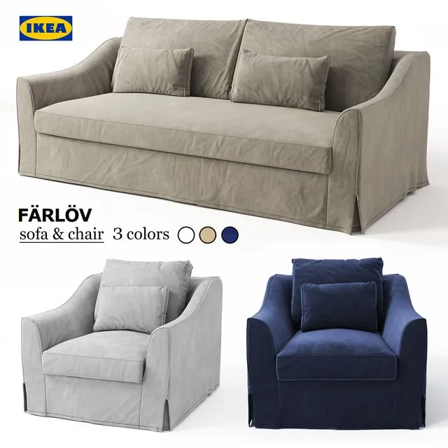 Sofa & chair Ikea FARLOV 3dsMax Model