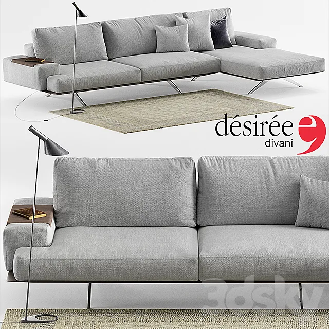 Sofa Desiree Platz Soft lamp Louis Poulsen AJ carpet Crate&Barrel 3ds Max