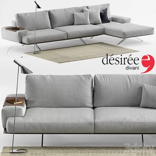 Sofa Desiree Platz Soft lamp Louis Poulsen AJ carpet Crate&Barrel 3dsMax Model