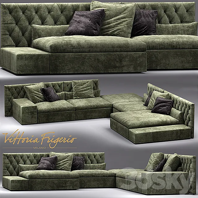 Sofa Dominio capitonne Frigerio Salotti 3DSMax File