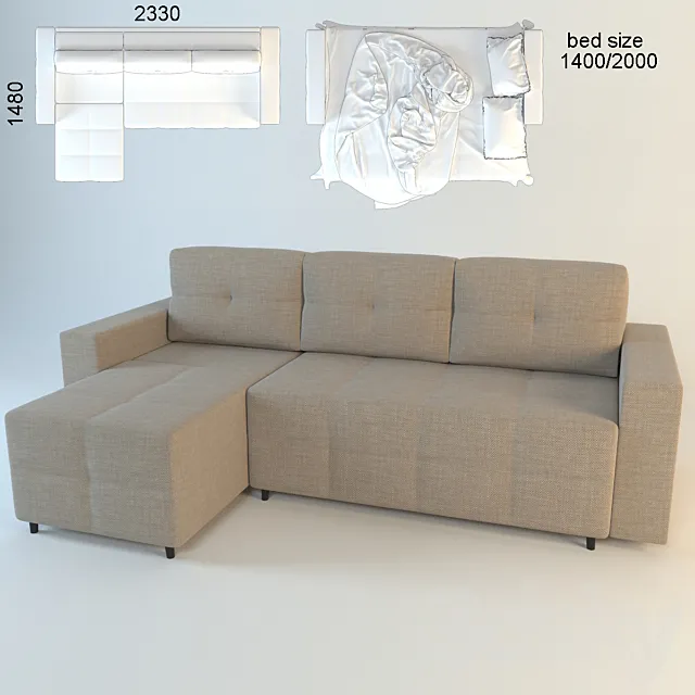 Sofa Domino 3DS Max Model