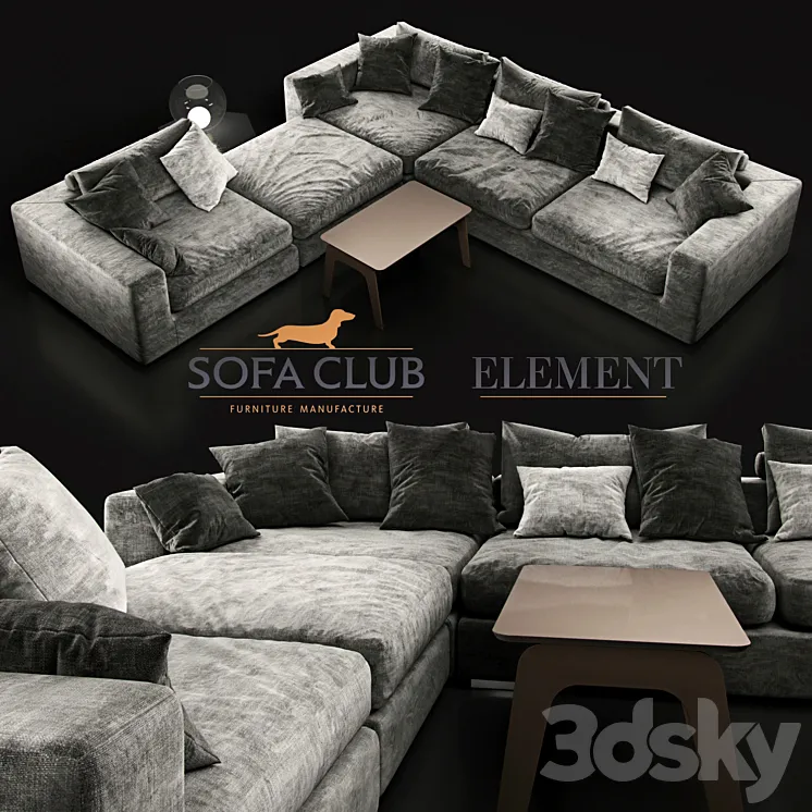Sofa Element Sofa Club Black 3DS Max