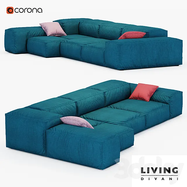 Sofa Extrasoft Living Divani 3ds Max