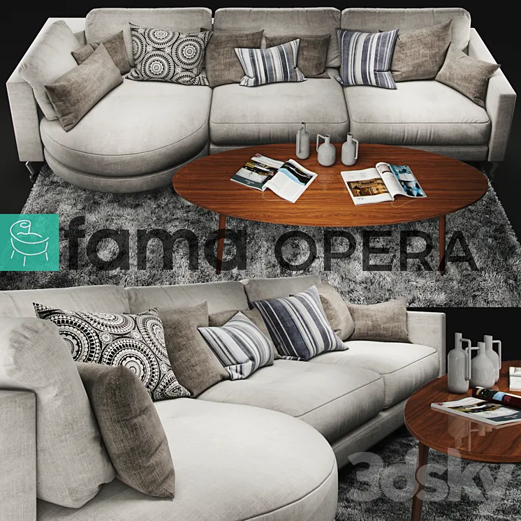 Sofa Fama Opera White 3DS Max