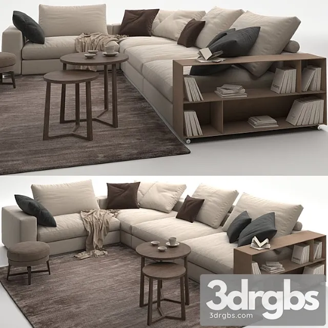 Sofa flexform groundpiece 2 3dsmax Download
