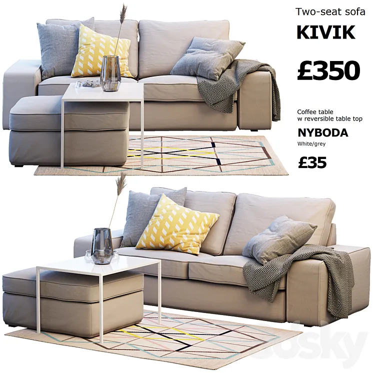 Sofa Ikea Kivik 2 3DS Max