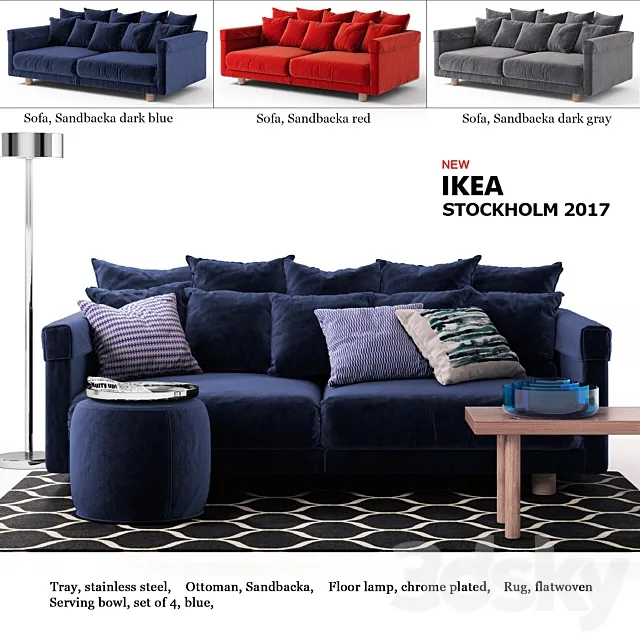 Sofa Ikea STOCKHOLM 2017 _ IKEA STOCKHOLM 2017 3DS Max Model