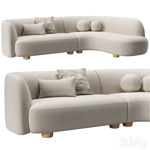 Sofa Laurent 2-Piece by West Elm 3dsMax Model