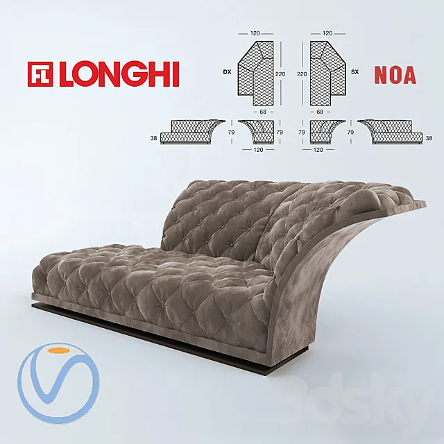 Sofa Longhi Noa 3DS Max Model