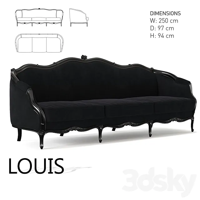 Sofa LOUIS 3DS Max Model